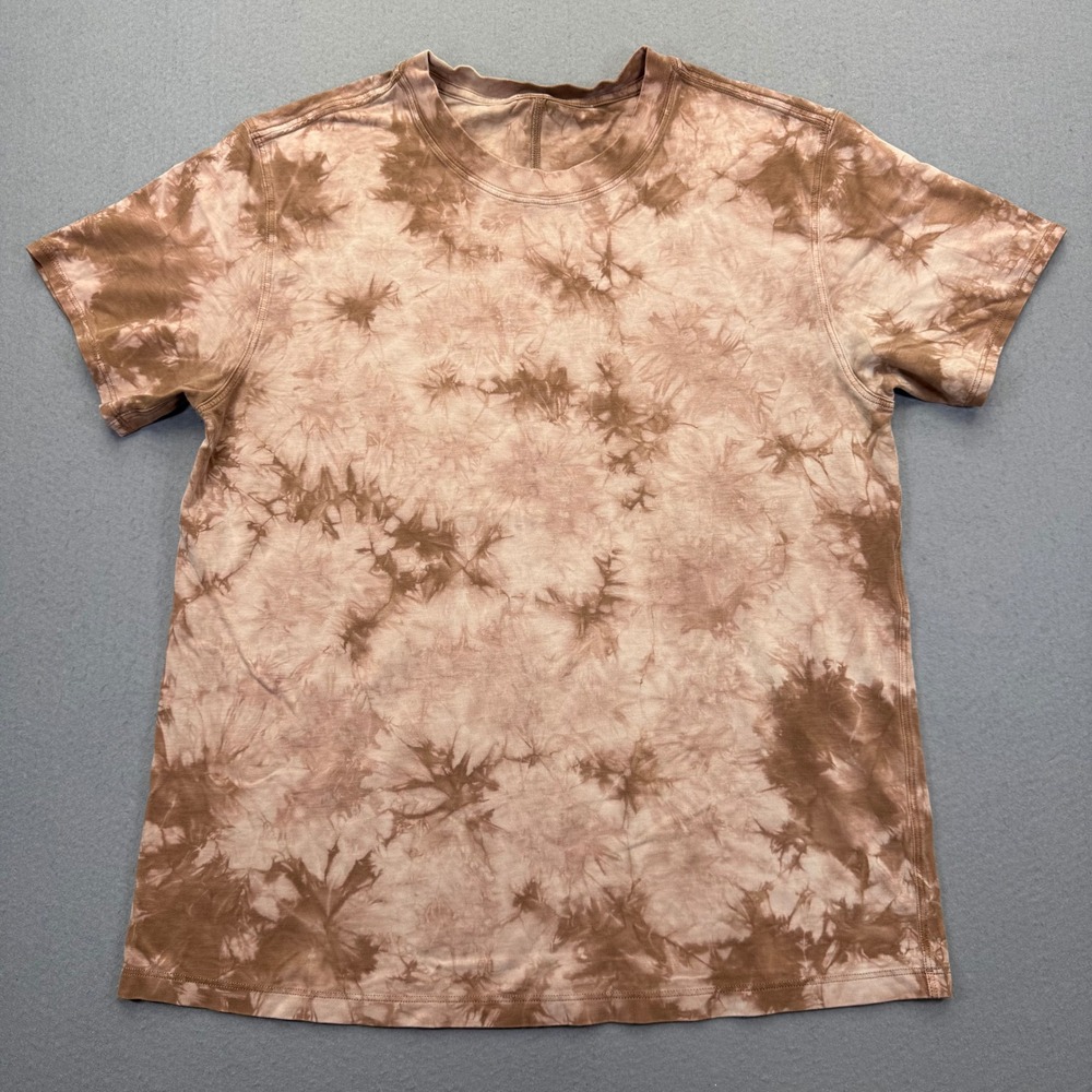 Lululemon‎ Fundamental T-Shirt Brown Tan Tie Dye Marble Short Sleeve Tee 10